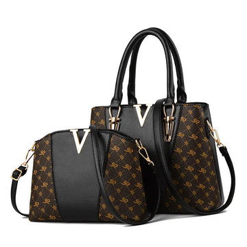 Fashionable Women's Shoulder Bag Set (Tote + Crossbody)