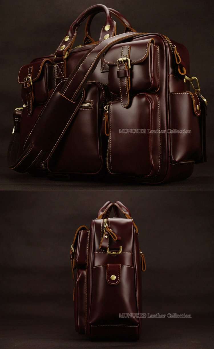 Luxury Genuine Leather Men's Travel Italian Bags - Gustobene