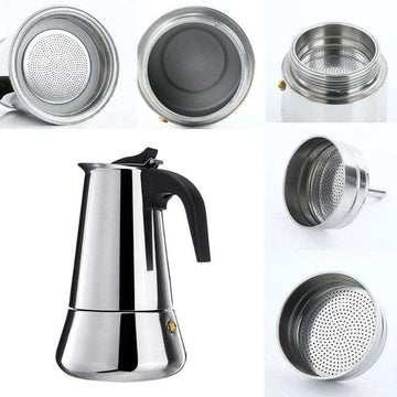 Coffee Makers Italian Top Moka Espresso Cafeteira Expresso Percolator 100/200/200/450ML Stovetop Coffee Maker Pot - Gustobene