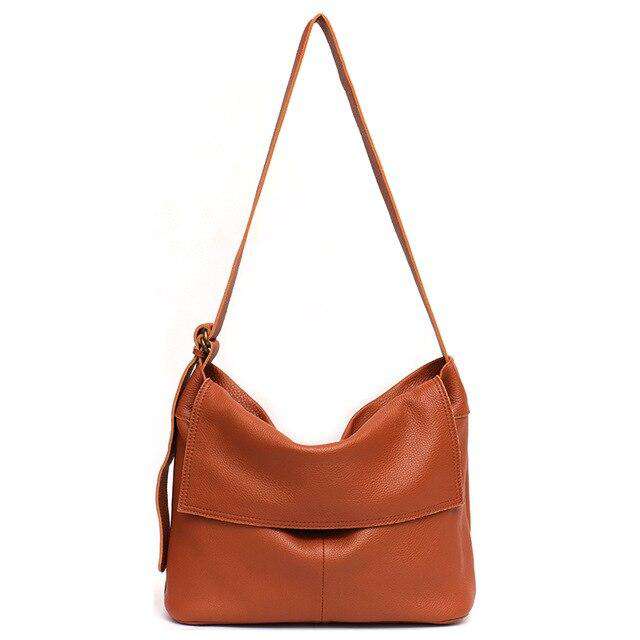 SC High Quality Italian Leather Messenger Bag Women Casual Flap Shoulder Bag Ladies Luxury Leather Handbag Femal Large Crossbody - Gustobene