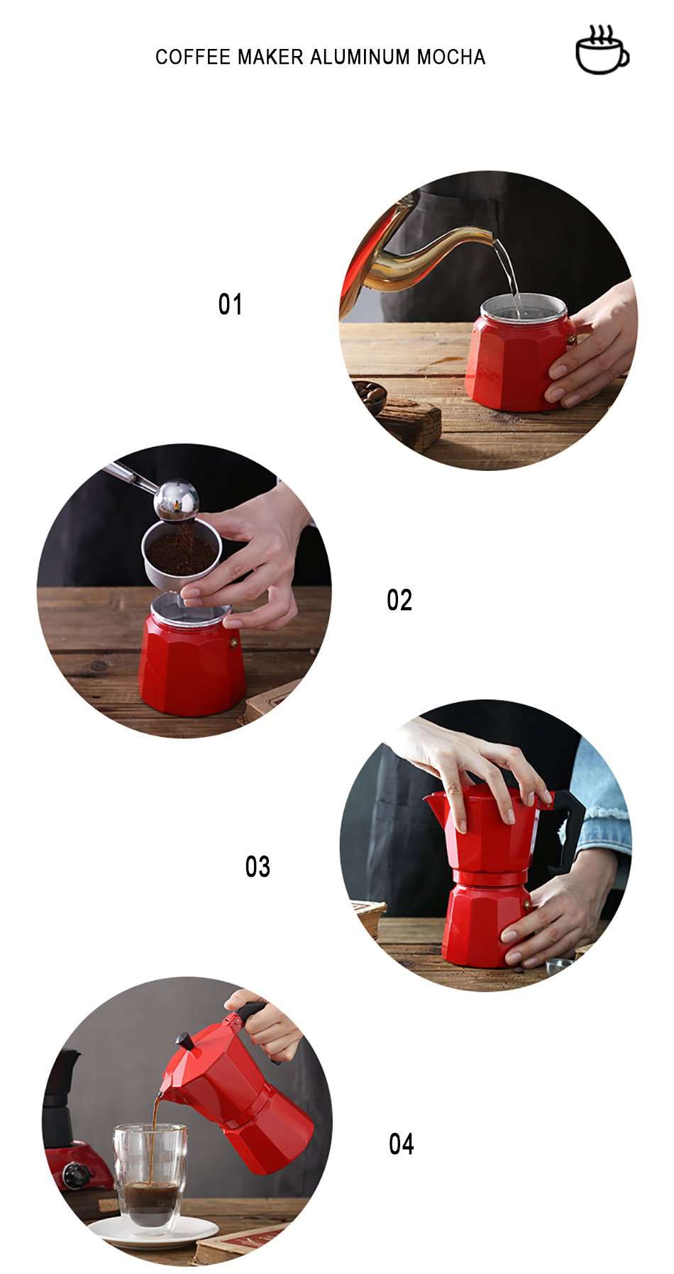 Italian Coffee Maker Portable Coffee Pot - Gustobene