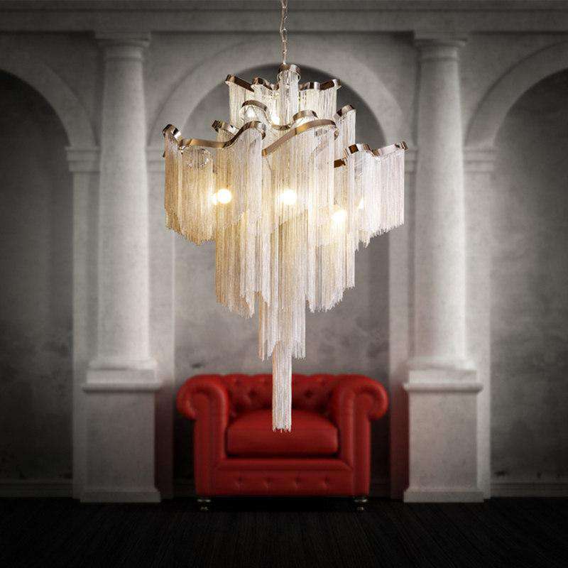 Italian Design Silver Art chandelier - Gustobene
