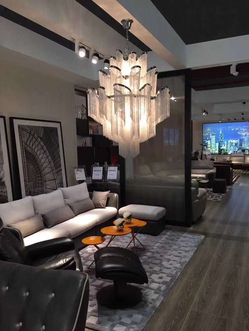 Italian Design Silver Art chandelier - Gustobene