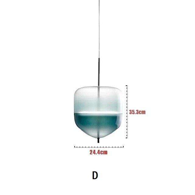 Nordic Art Venice Flow Lake Gradual Glass Chandelier Blue Chromatography Italian Design lustre avize modern salon Drop ship - Gustobene