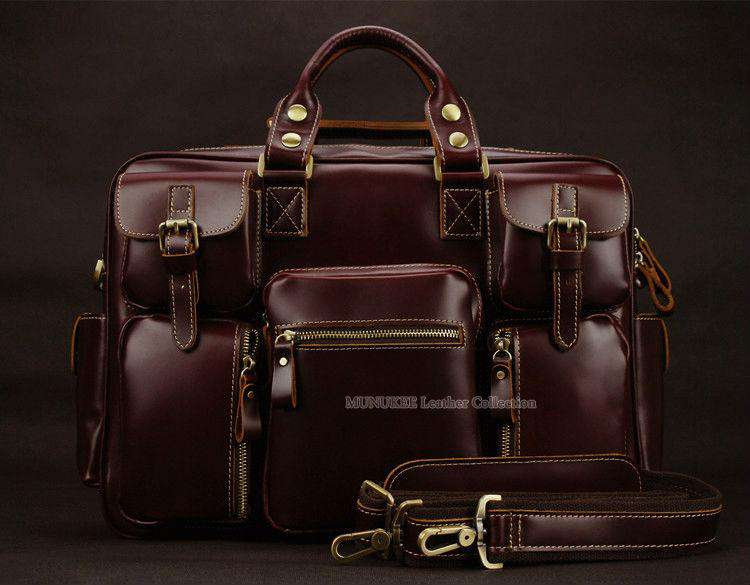 Luxury Genuine Leather Men's Travel Italian Bags - Gustobene
