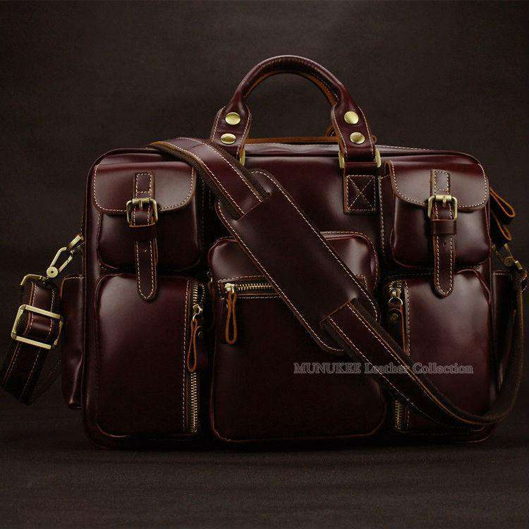 Luxury Genuine Leather Men's Travel Italian Bags - Gustobene