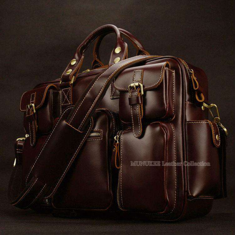 Luxury Genuine Leather Men's Travel Italian Bags - Gustobene