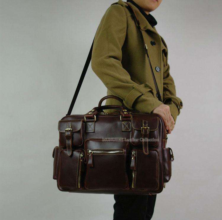 Luxury Genuine Leather Men's Travel Italian Bags - Gustobene
