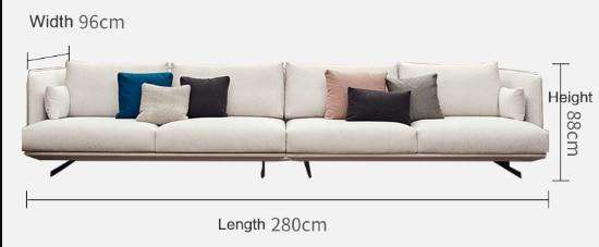 Nordic fabric sofa Simple modern self-contained small apartment  Italian minimalist 3 person living room sofa - Gustobene