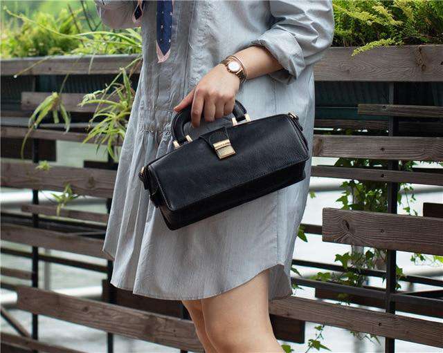 Top Quality Italian Cowhide Designer Doctor Bags Women Luxury Genuine Leather Handbags Shoulder Crossbody Bag Female Pillow - Gustobene