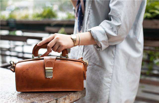 Top Quality Italian Cowhide Designer Doctor Bags Women Luxury Genuine Leather Handbags Shoulder Crossbody Bag Female Pillow - Gustobene