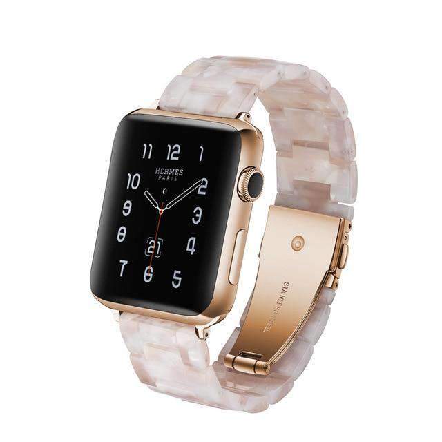 Italian Resin Band for iWatch 44MM/42MM For Apple Watch 5 40mm 38mm Bracelet Wrist Ceramic Strap handmade Series 5/4/3 Watchband
