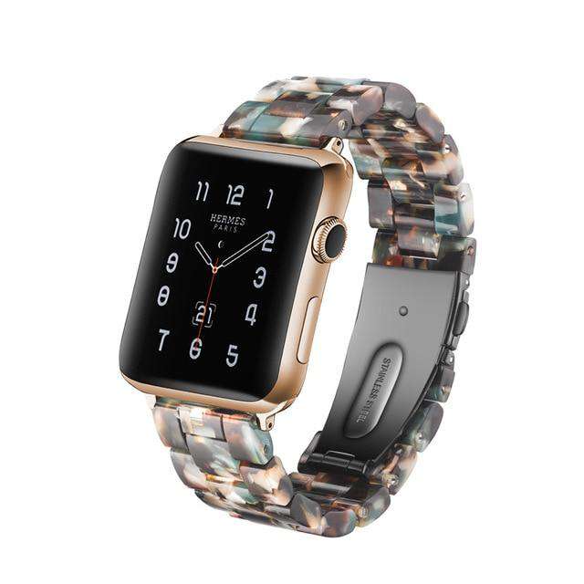 Italian Resin Band for iWatch 44MM/42MM For Apple Watch 5 40mm 38mm Bracelet Wrist Ceramic Strap handmade Series 5/4/3 Watchband