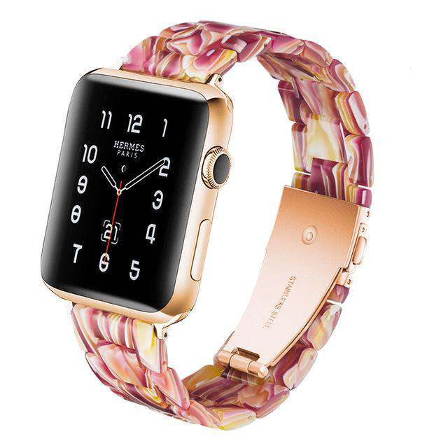 Italian Resin Band for iWatch 44MM/42MM For Apple Watch 5 40mm 38mm Bracelet Wrist Ceramic Strap handmade Series 5/4/3 Watchband