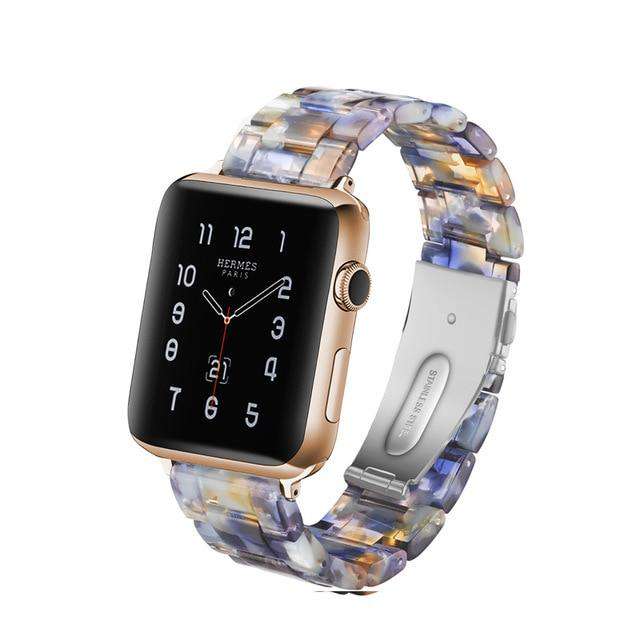 Italian Resin Band for iWatch 44MM/42MM For Apple Watch 5 40mm 38mm Bracelet Wrist Ceramic Strap handmade Series 5/4/3 Watchband