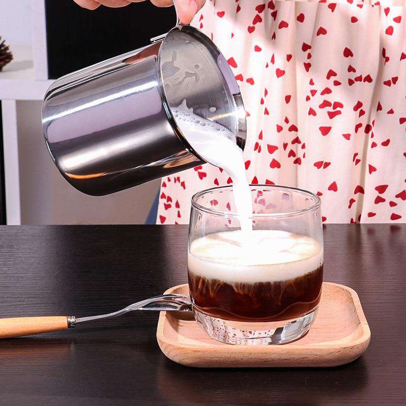 Manual Stainless Steel Frothing Pitcher - Gustobene