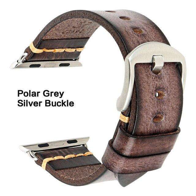 Handmade Italian Cow Leather Strap Watch Band For Apple Watch 44mm 40mm 42mm 38mm Series 5 4 3 2 iWatch Watchbands - Gustobene