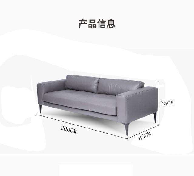 Foshan Italian minimalist modern small apartment living room fake leather sofa Nordic three seater pu  sofa - Gustobene