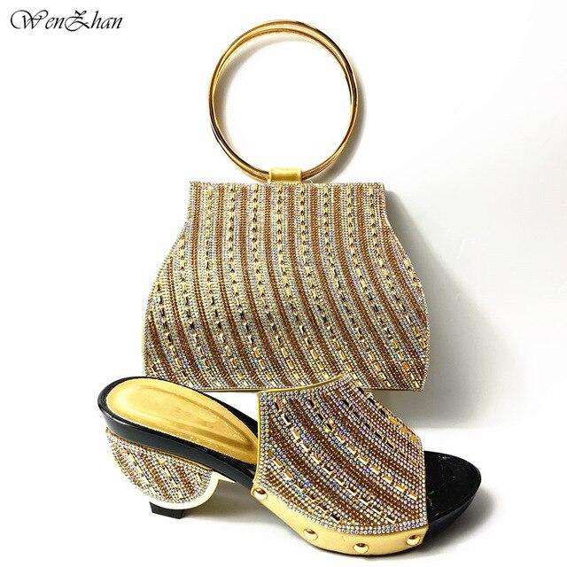 Newest Fashion Italian shoes and bag set wholesale Sky blue color for wedding shoes and matching purse 38-42 WENZHAN 912-30