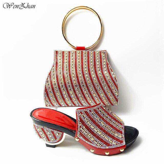 Newest Fashion Italian shoes and bag set wholesale Sky blue color for wedding shoes and matching purse 38-42 WENZHAN 912-30