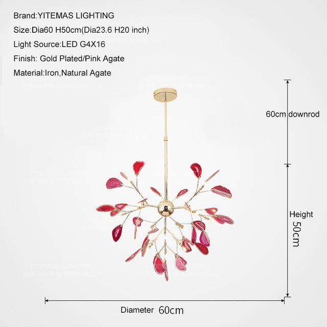 Modern LED Pink chandelier Italian Design - Gustobene