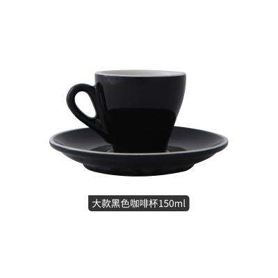 Espresso cup Italian small ceramic latte cappuccino cup saucer set single mini espresso coffee shop cafe drinkware - Gustobene