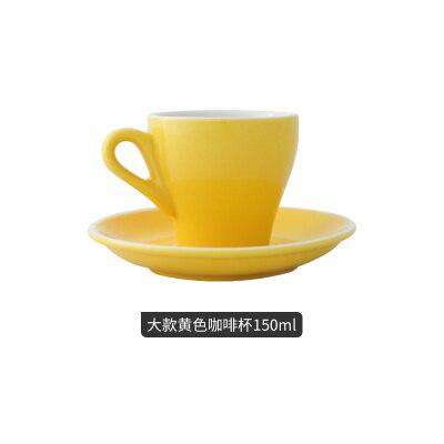 Espresso cup Italian small ceramic latte cappuccino cup saucer set single mini espresso coffee shop cafe drinkware - Gustobene
