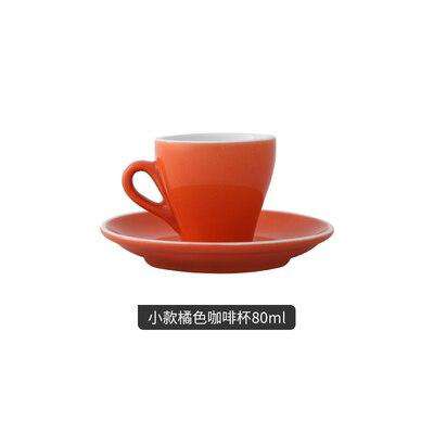 Espresso cup Italian small ceramic latte cappuccino cup saucer set single mini espresso coffee shop cafe drinkware - Gustobene