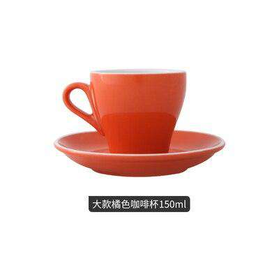 Espresso cup Italian small ceramic latte cappuccino cup saucer set single mini espresso coffee shop cafe drinkware - Gustobene