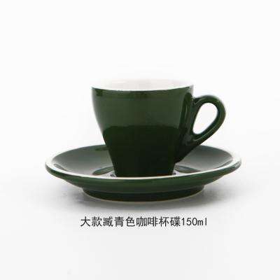 Espresso cup Italian small ceramic latte cappuccino cup saucer set single mini espresso coffee shop cafe drinkware - Gustobene