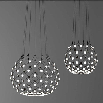 Nordic italian pendant LED light Black white chess pieces LED suspension Lamp dinning restaurant villa Light hanging modern - Gustobene