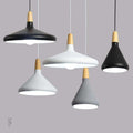 Modern Simple pendant lamps E27 Aluminum wood pendant lights italian lamp Home restaurant counter decoration lighting - Gustobene