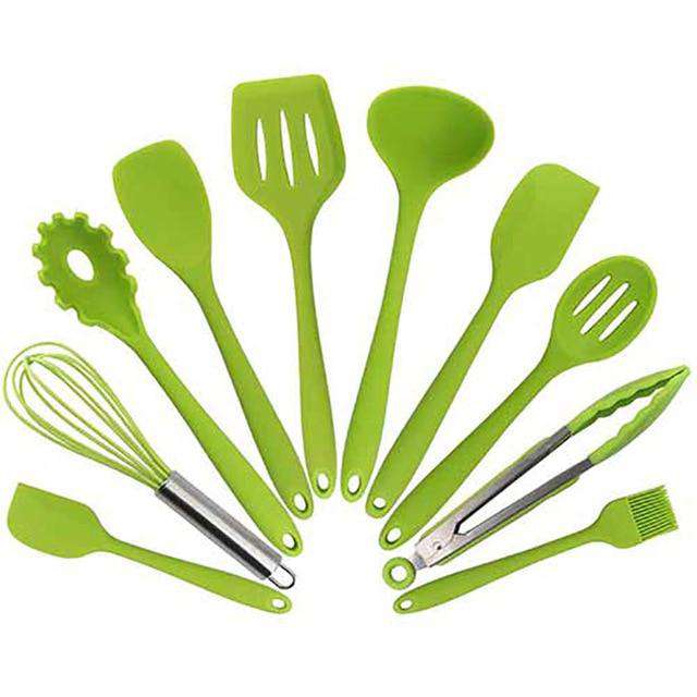 10pcs Non-Stick Kitchenware Silicone Heat Resistant Kitchen Cooking Utensils Baking Tool Cooking Tool Sets - Gustobene