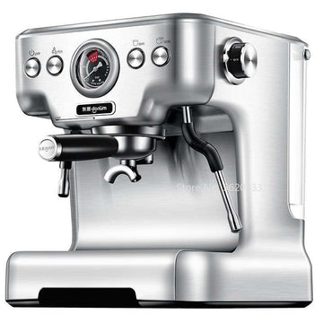 Authentic Coffee Machine Maker Espresso Cups Steam Type Semiautomatic 20Bar Home Commercial Milk Frother Stainless Steel 220V - Gustobene