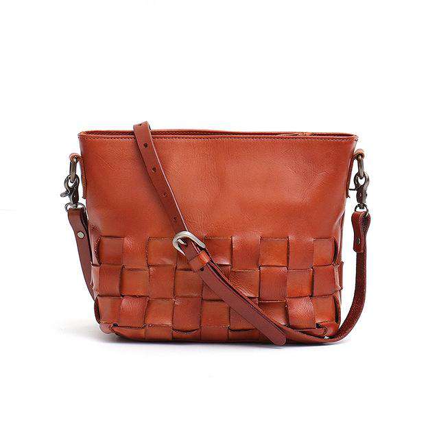 SC Luxury Leather Women Messenger Bag Handmade Retro Small Ladies Handbag Classic Italian Cow Leather Vintage Shoulder Crossbody - Gustobene