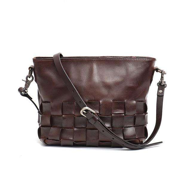 SC Luxury Leather Women Messenger Bag Handmade Retro Small Ladies Handbag Classic Italian Cow Leather Vintage Shoulder Crossbody - Gustobene