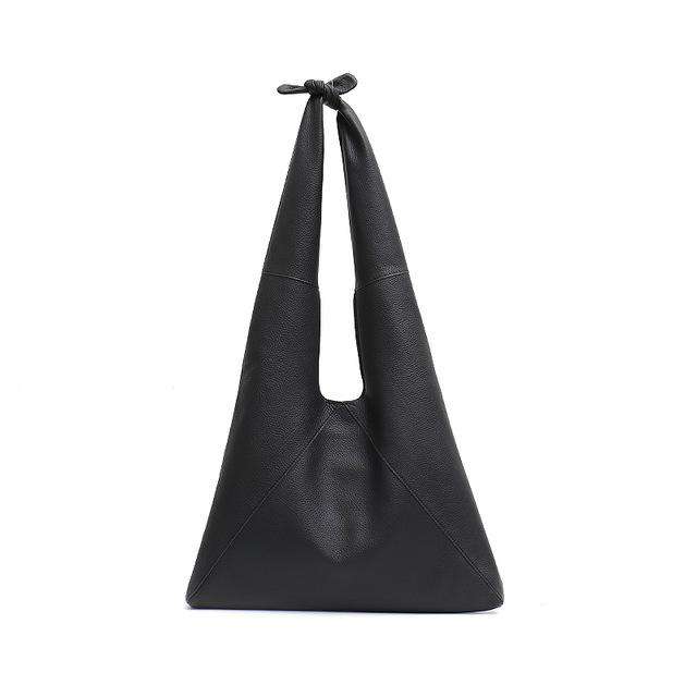 SC Knotted Handle Cow Leather Hobo Bag Femal High Quality Luxury Design Brand Genuine Italian Leather Big Women Shoulder Bags - Gustobene