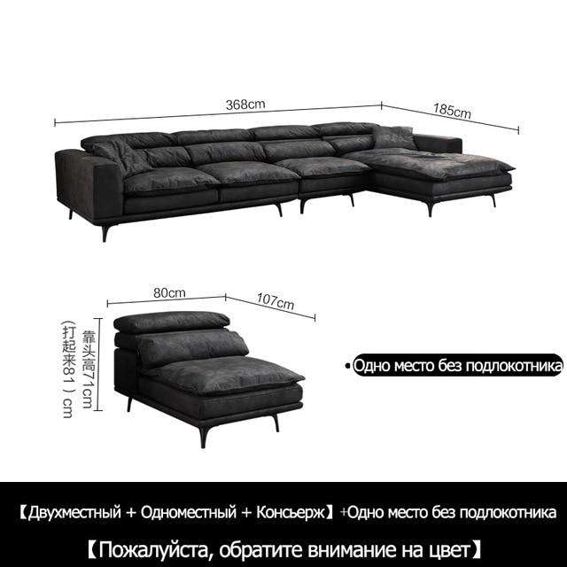 Cloth sofa down modern simple disposable wash ultra soft nordic black and white gray Italian minimalist light luxury sofa - Gustobene