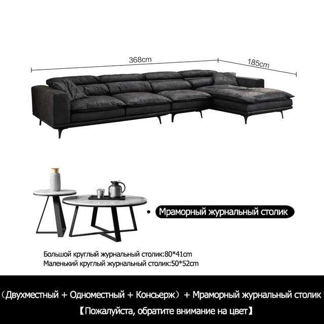 Cloth sofa down modern simple disposable wash ultra soft nordic black and white gray Italian minimalist light luxury sofa - Gustobene