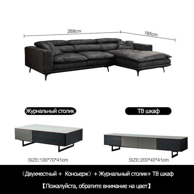 Cloth sofa down modern simple disposable wash ultra soft nordic black and white gray Italian minimalist light luxury sofa - Gustobene