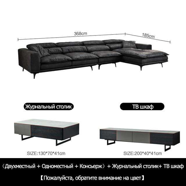 Cloth sofa down modern simple disposable wash ultra soft nordic black and white gray Italian minimalist light luxury sofa - Gustobene
