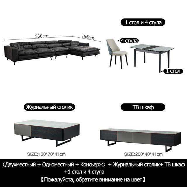 Cloth sofa down modern simple disposable wash ultra soft nordic black and white gray Italian minimalist light luxury sofa - Gustobene