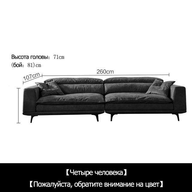 Cloth sofa down modern simple disposable wash ultra soft nordic black and white gray Italian minimalist light luxury sofa - Gustobene