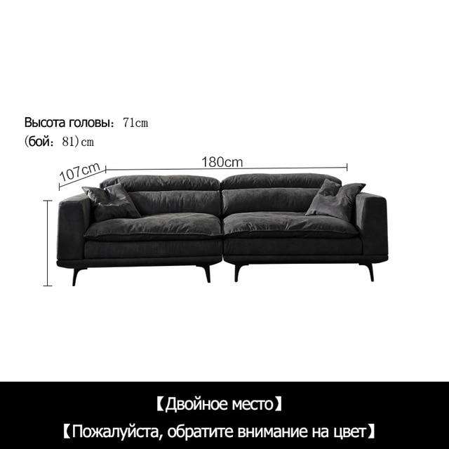 Cloth sofa down modern simple disposable wash ultra soft nordic black and white gray Italian minimalist light luxury sofa - Gustobene