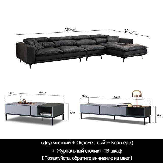 Cloth sofa down modern simple disposable wash ultra soft nordic black and white gray Italian minimalist light luxury sofa - Gustobene