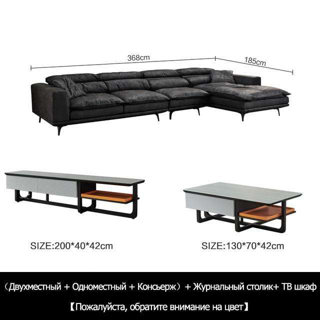 Cloth sofa down modern simple disposable wash ultra soft nordic black and white gray Italian minimalist light luxury sofa - Gustobene