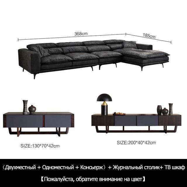 Cloth sofa down modern simple disposable wash ultra soft nordic black and white gray Italian minimalist light luxury sofa - Gustobene