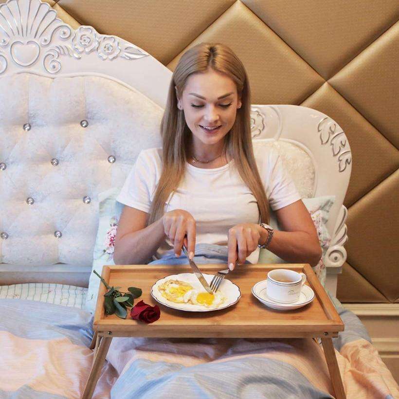 Wooden Folding Breakfast Table - Gustobene