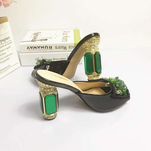 Wedding Red Italian High Heel Shoes And Bag Party Sets With Crystal Heels Luxurious Handbags Match Bags set 37-42 A911-29