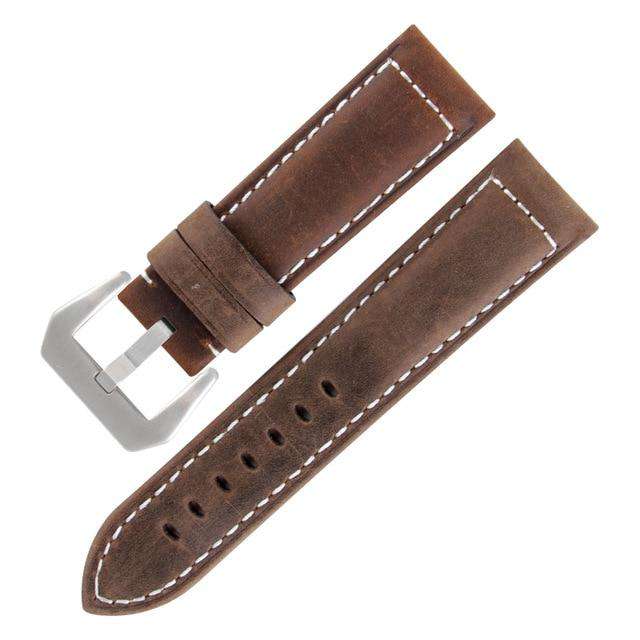 24MM Italian Retrol Cow Leather Watchband for Luxury Universal Watches Strap Band For P-anerai Man PAM Bracelet Handmade Tool - Gustobene